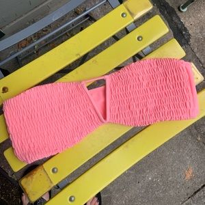 Tori Praver Hadley Smocked Bandeau Bikini Top